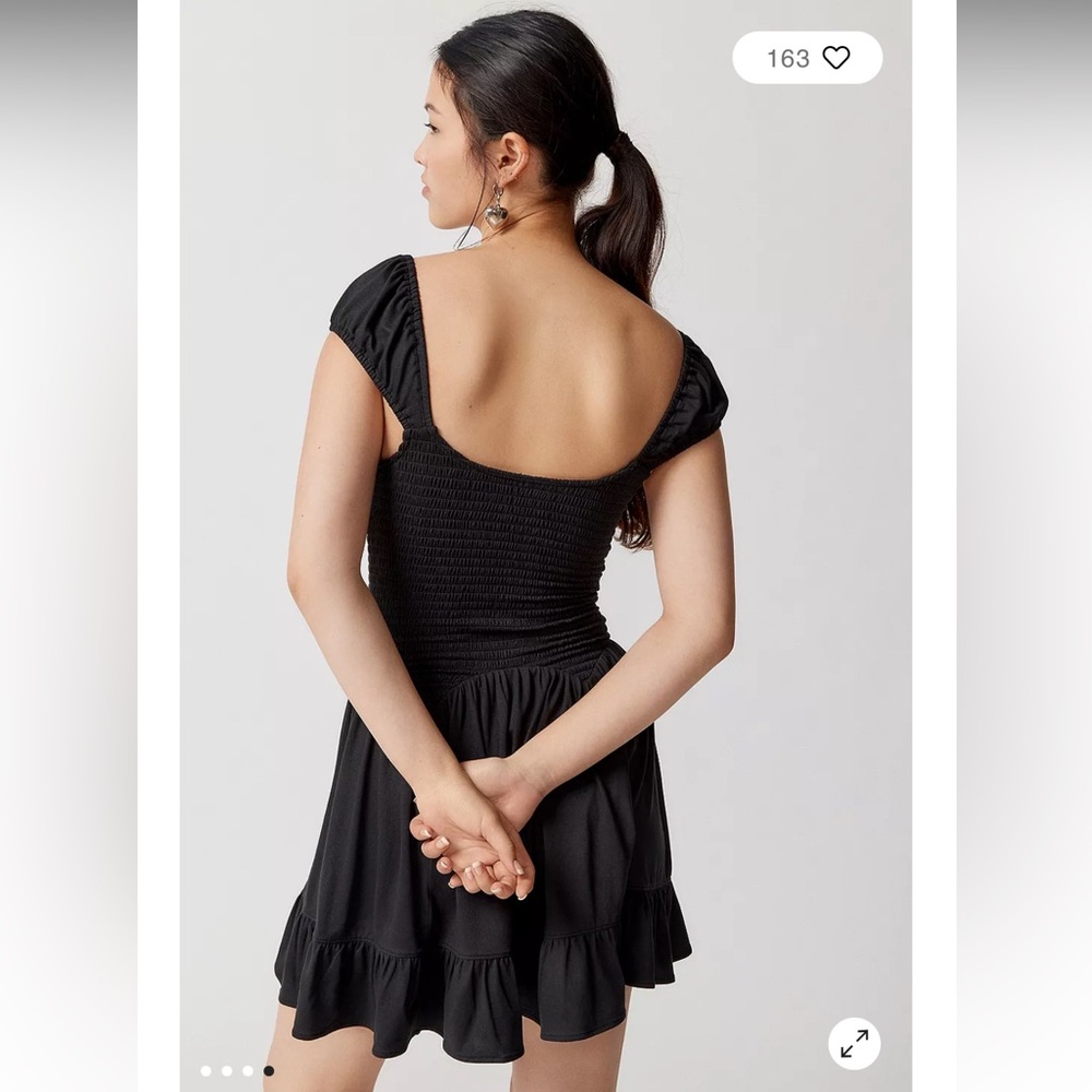 Urban Outfitters Black Smocked Mini Dress - Picture 2 of 6